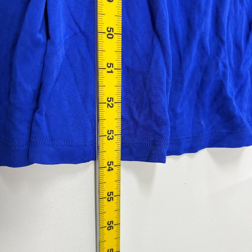 NWOT Farm Rio V Neckline Ruched Blue Maxi Dress Long Sleeves Size M - Picture 11 of 12
